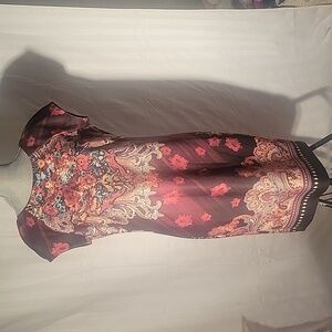 Beige by Eci Woman's Brown Multi-color Floral Stretch Dress, Size: 10